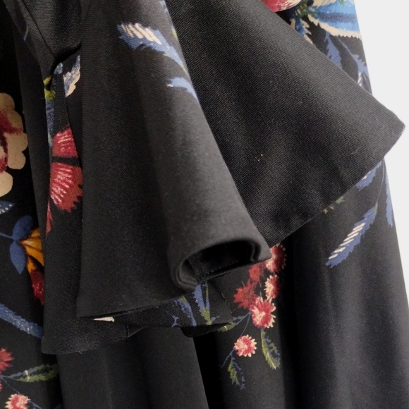 Free People Date Night Black Floral Skater Mini Dress - Picture 7 of 14